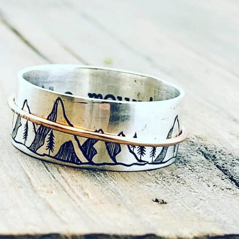 Loving mountain gepersonaliseerde spinner ring