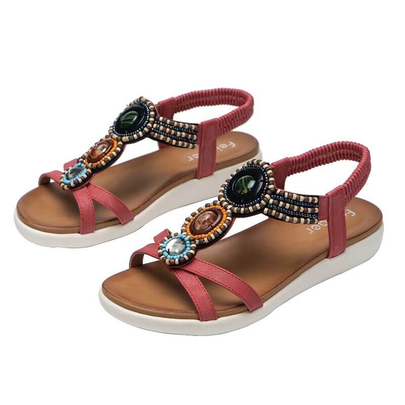 Boheemse sandalen met strass