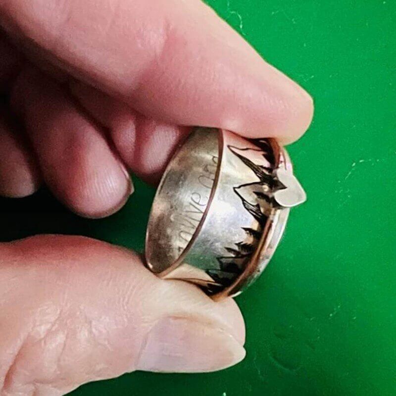 Loving mountain gepersonaliseerde spinner ring