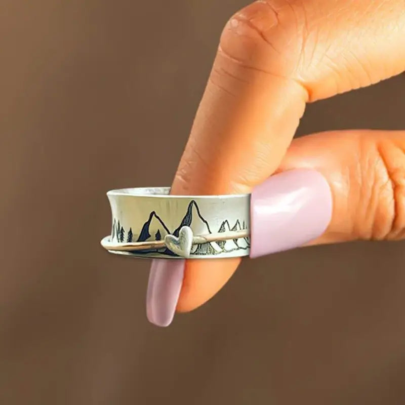Loving mountain gepersonaliseerde spinner ring