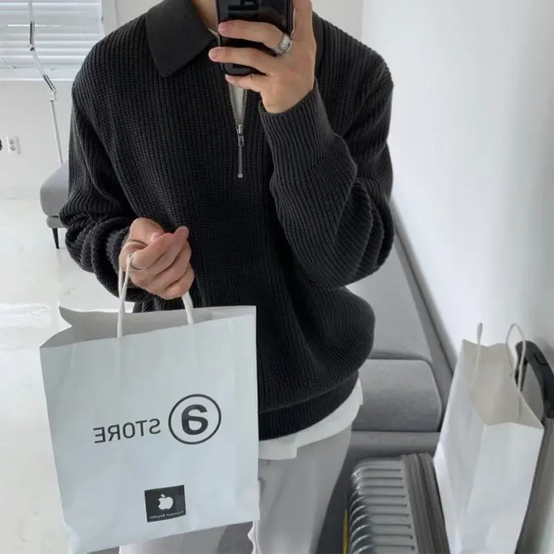 Zipped heren sweater
