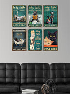 Vintage cat – metalen poster