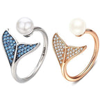 Zeemeermin staart open ring