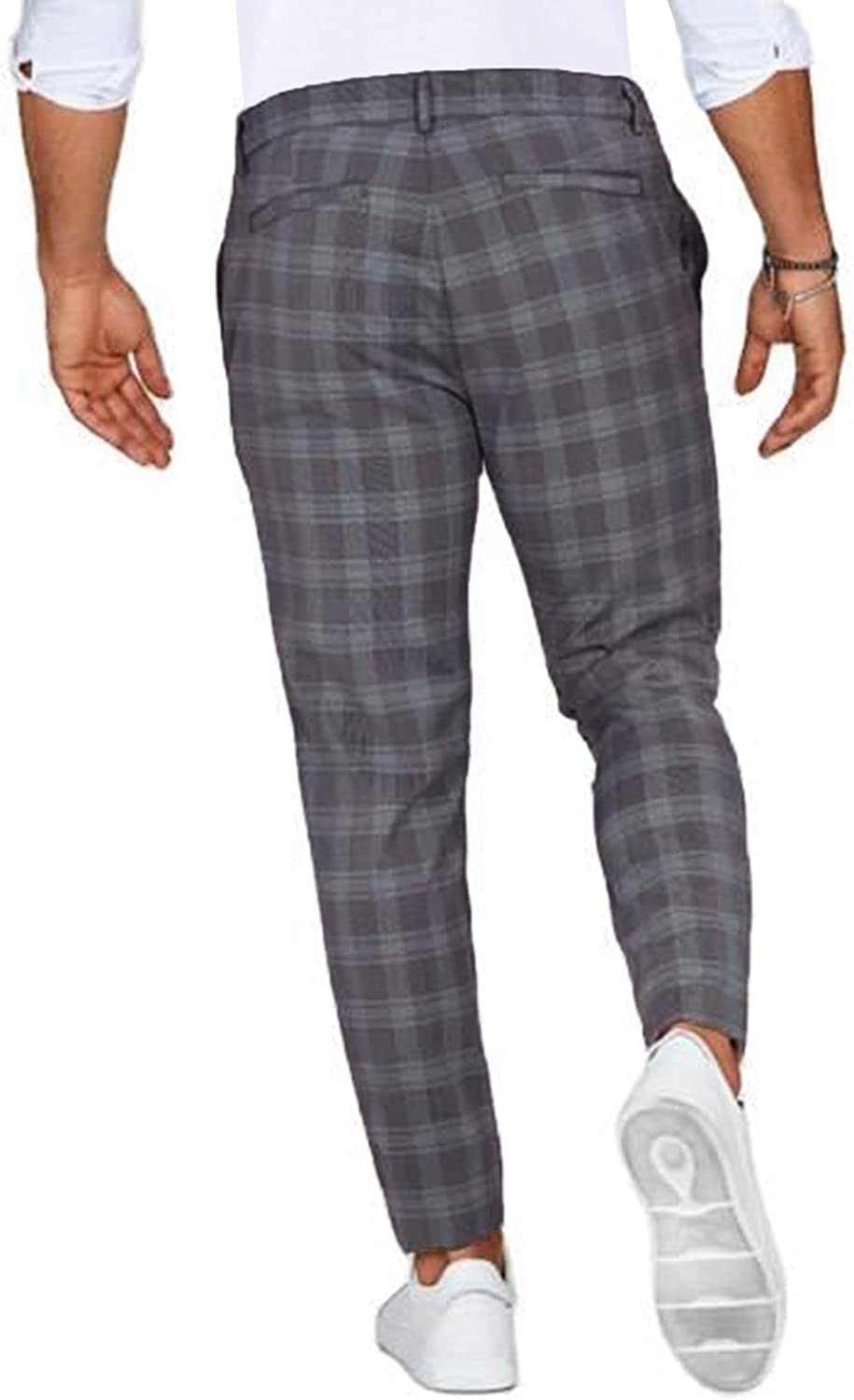 Kwadwo | Slimfit herenchino met ruitpatroon