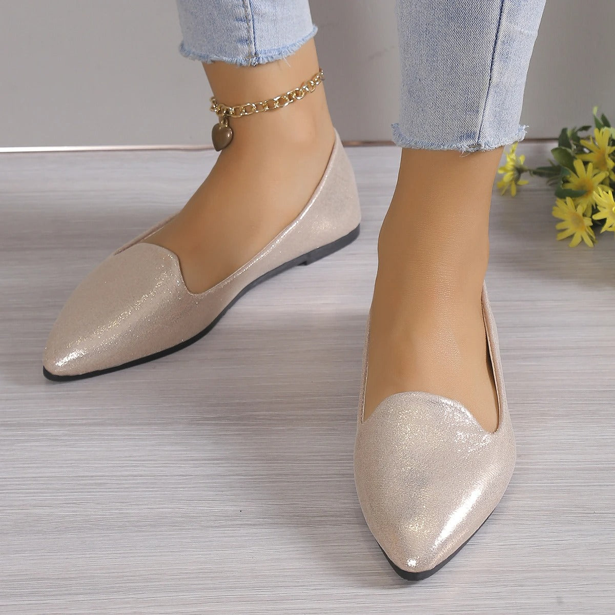 Punt ballerina's met stretch