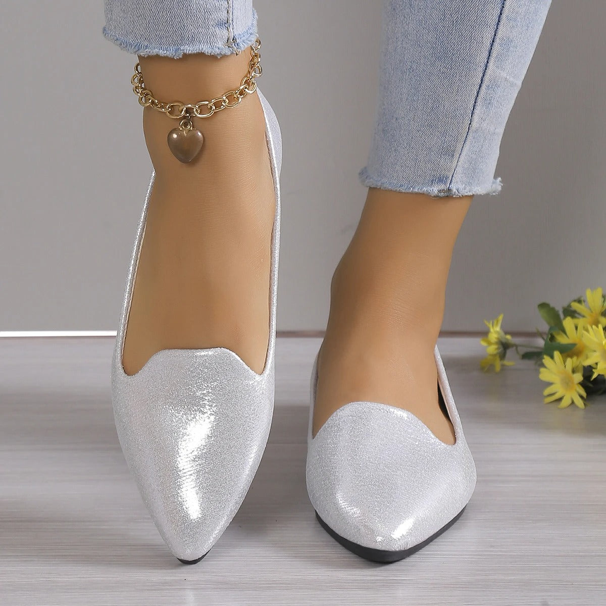 Punt ballerina's met stretch