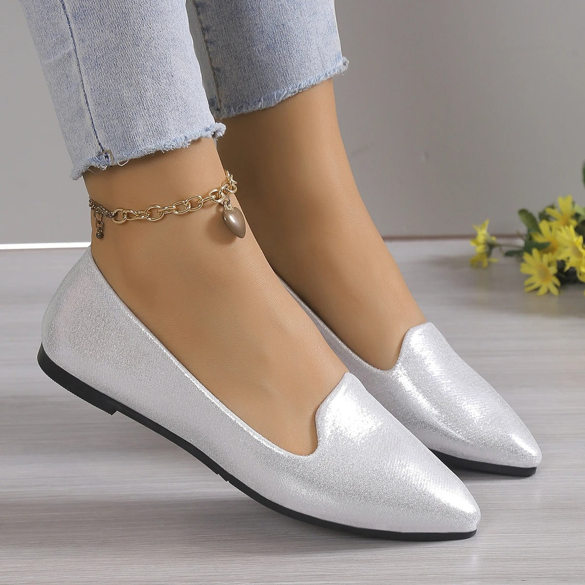 Punt ballerina's met stretch