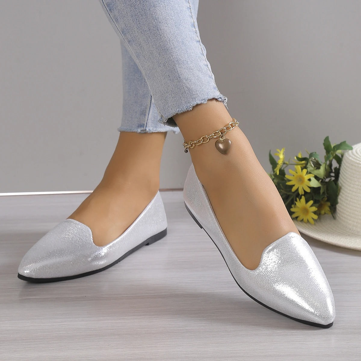 Punt ballerina's met stretch