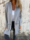 Halflange hooded zip-up jacket