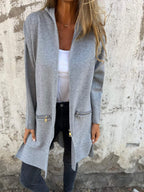 Halflange hooded zip-up jacket