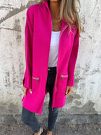 Halflange hooded zip-up jacket