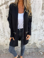 Halflange hooded zip-up jacket