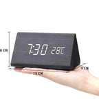 Houten LED wekker met spraakbesturing