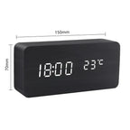 Houten LED wekker met spraakbesturing