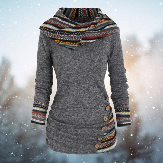 Tribale hoodie met geometrisch patroon