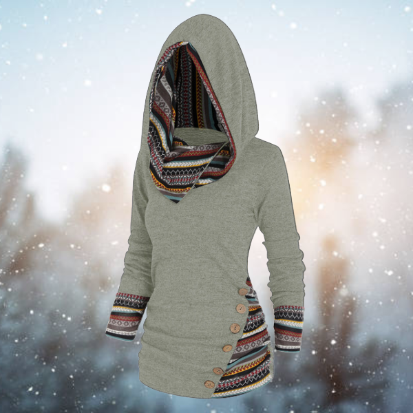 Tribale hoodie met geometrisch patroon