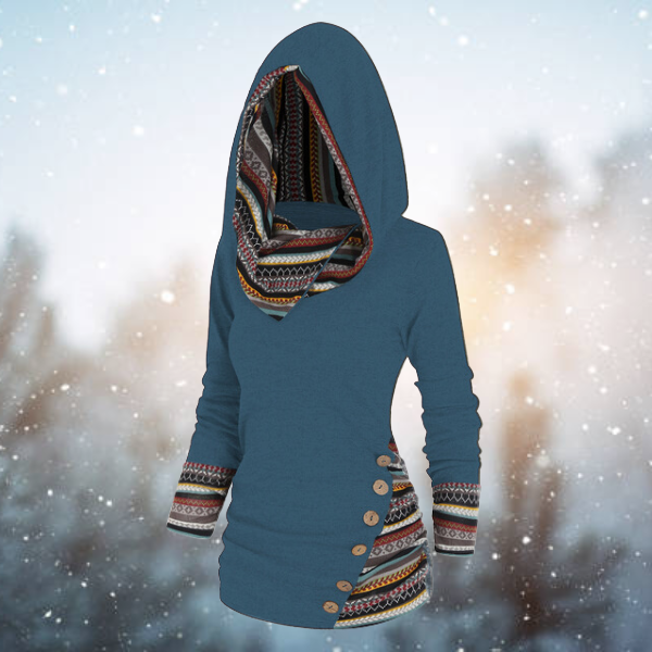 Tribale hoodie met geometrisch patroon