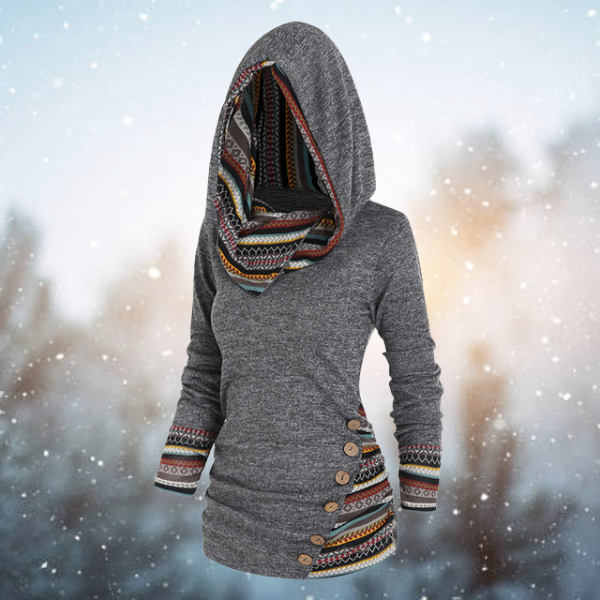 Tribale hoodie met geometrisch patroon