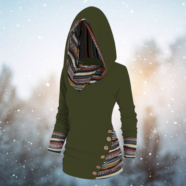 Tribale hoodie met geometrisch patroon