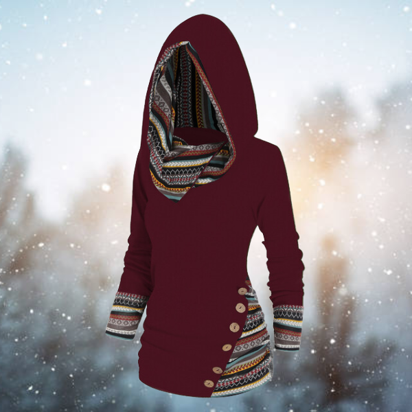 Tribale hoodie met geometrisch patroon