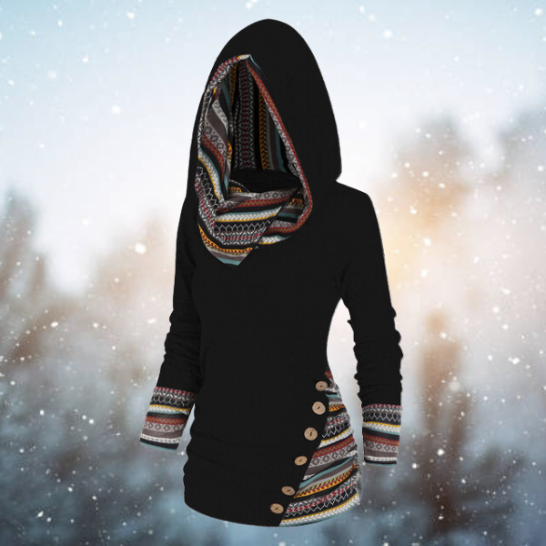 Tribale hoodie met geometrisch patroon
