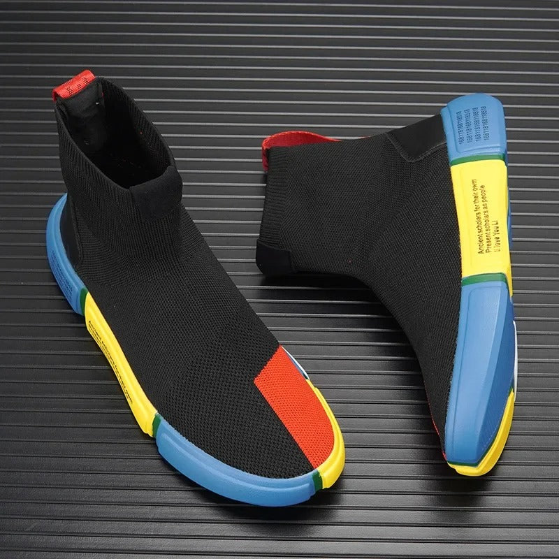 Lichte herensneakers in sok-stijl