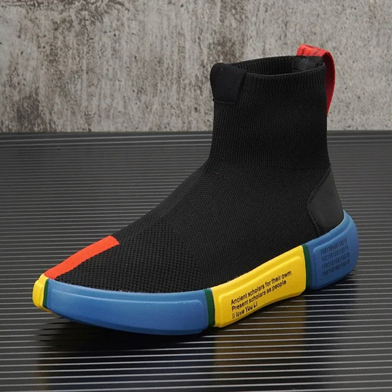 Lichte herensneakers in sok-stijl