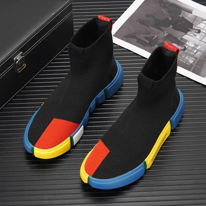 Lichte herensneakers in sok-stijl