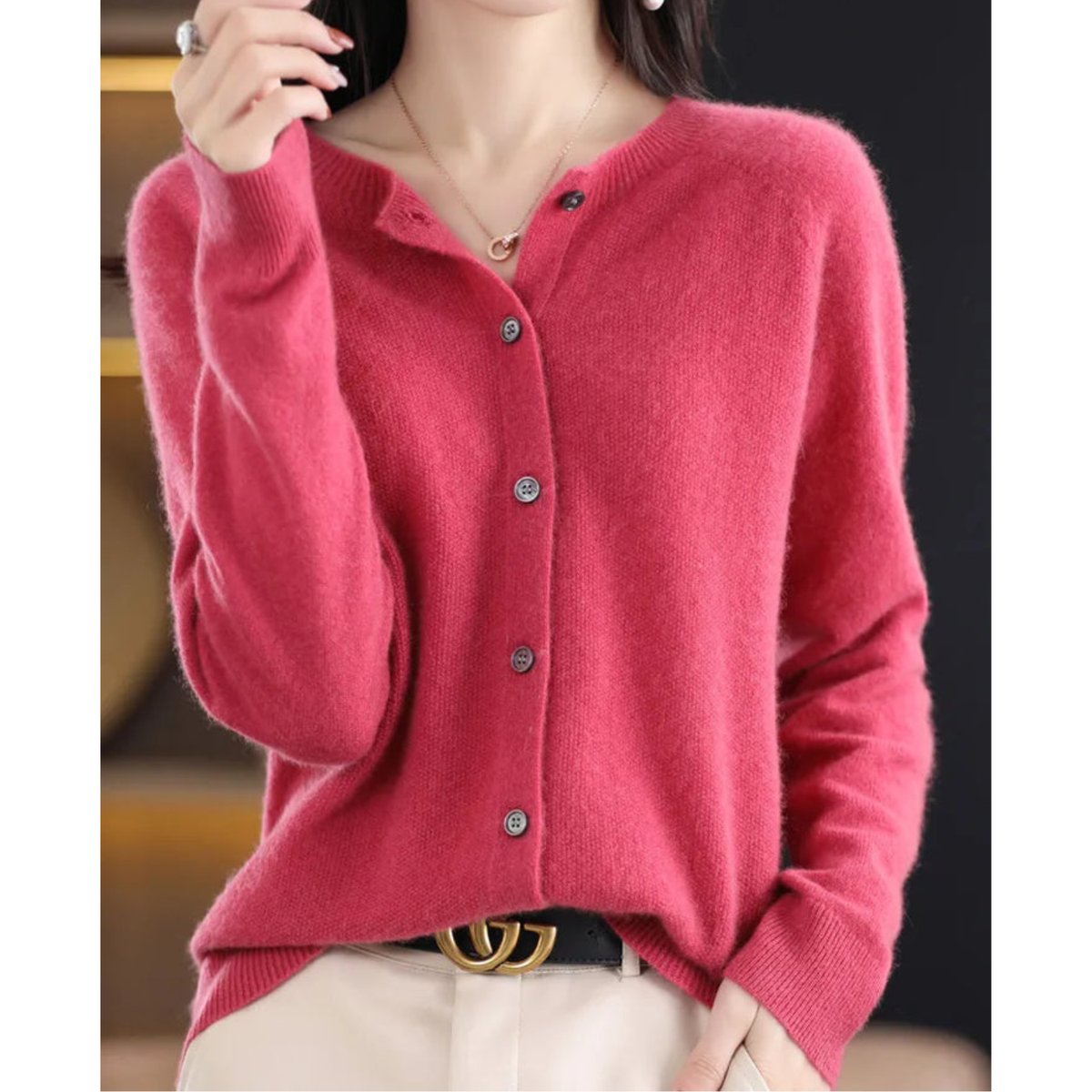 Ann | Damesvest van 100% merinowol met ronde hals