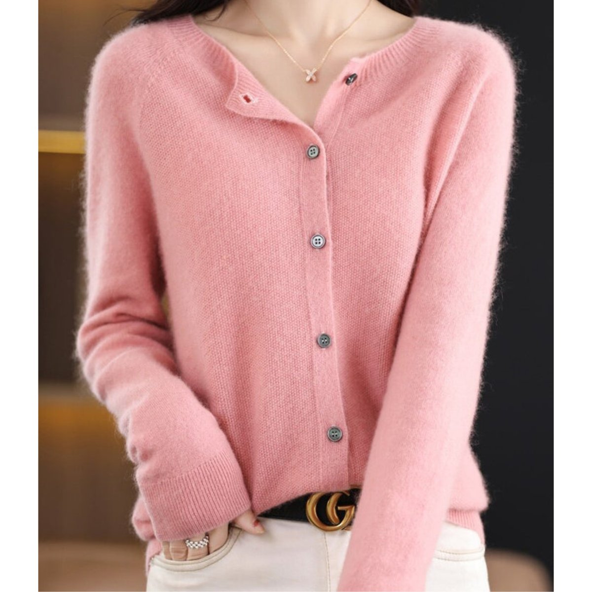 Ann | Damesvest van 100% merinowol met ronde hals