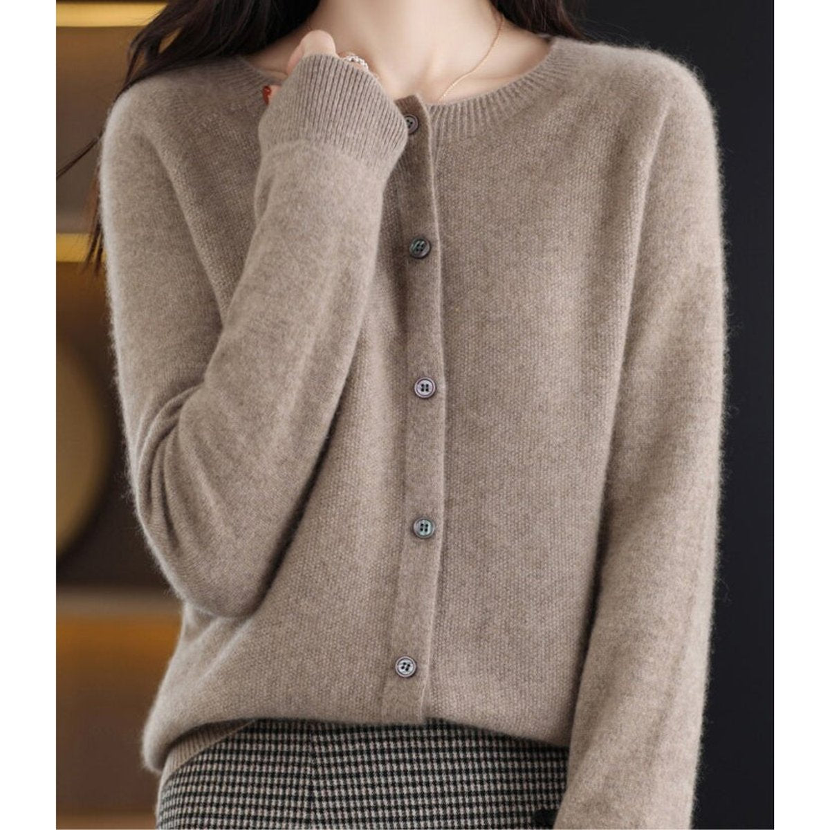 Ann | Damesvest van 100% merinowol met ronde hals