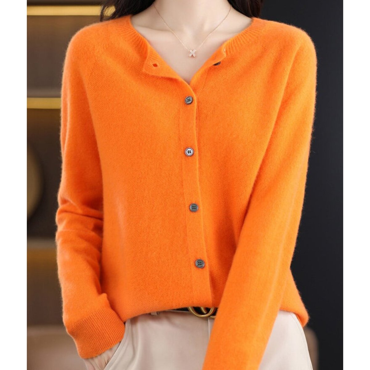 Ann | Damesvest van 100% merinowol met ronde hals