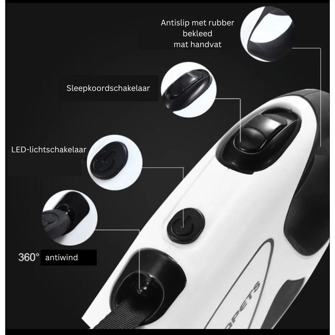 Intrekbare hondenriem met led-verlichting