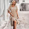 Bloemenprint midi-jurk