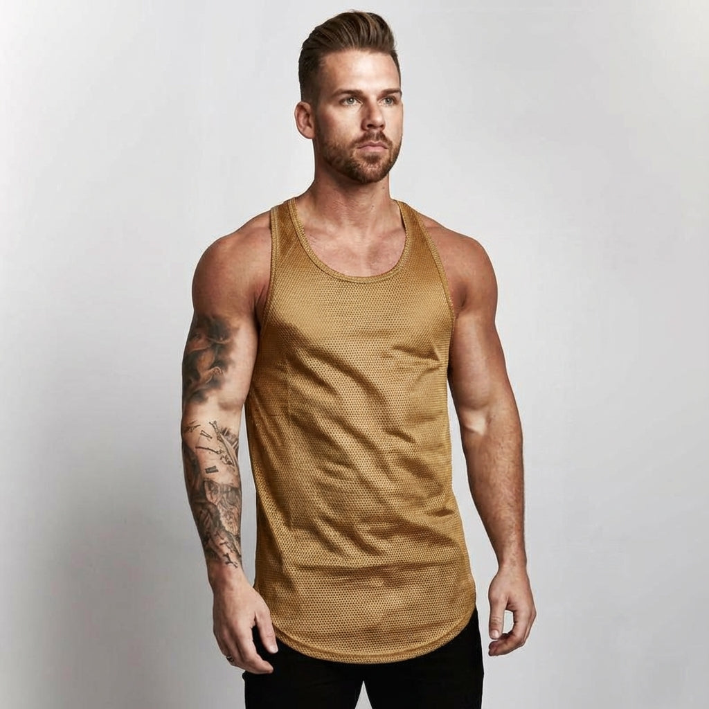 Mouwloos sporttanktop van M mesh