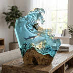Artistieke lamp met oceaanthema