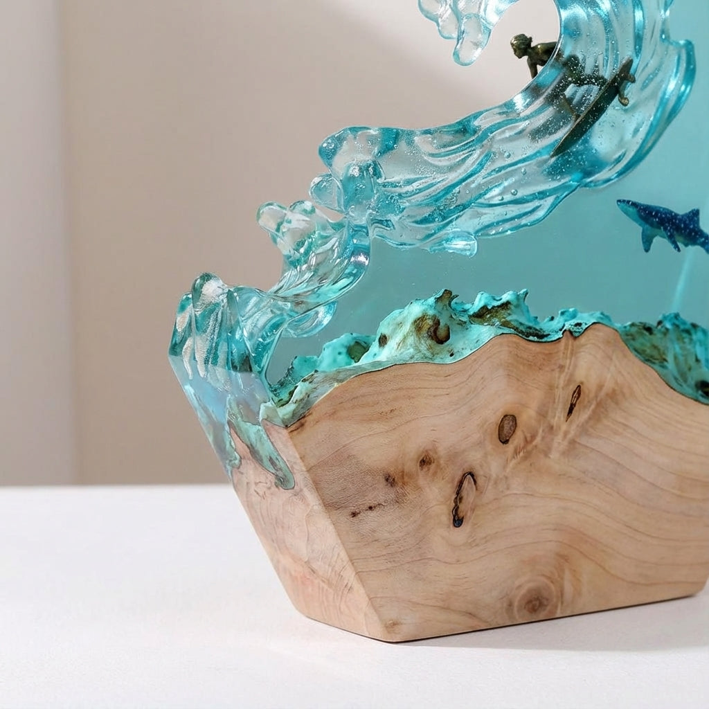 Artistieke lamp met oceaanthema