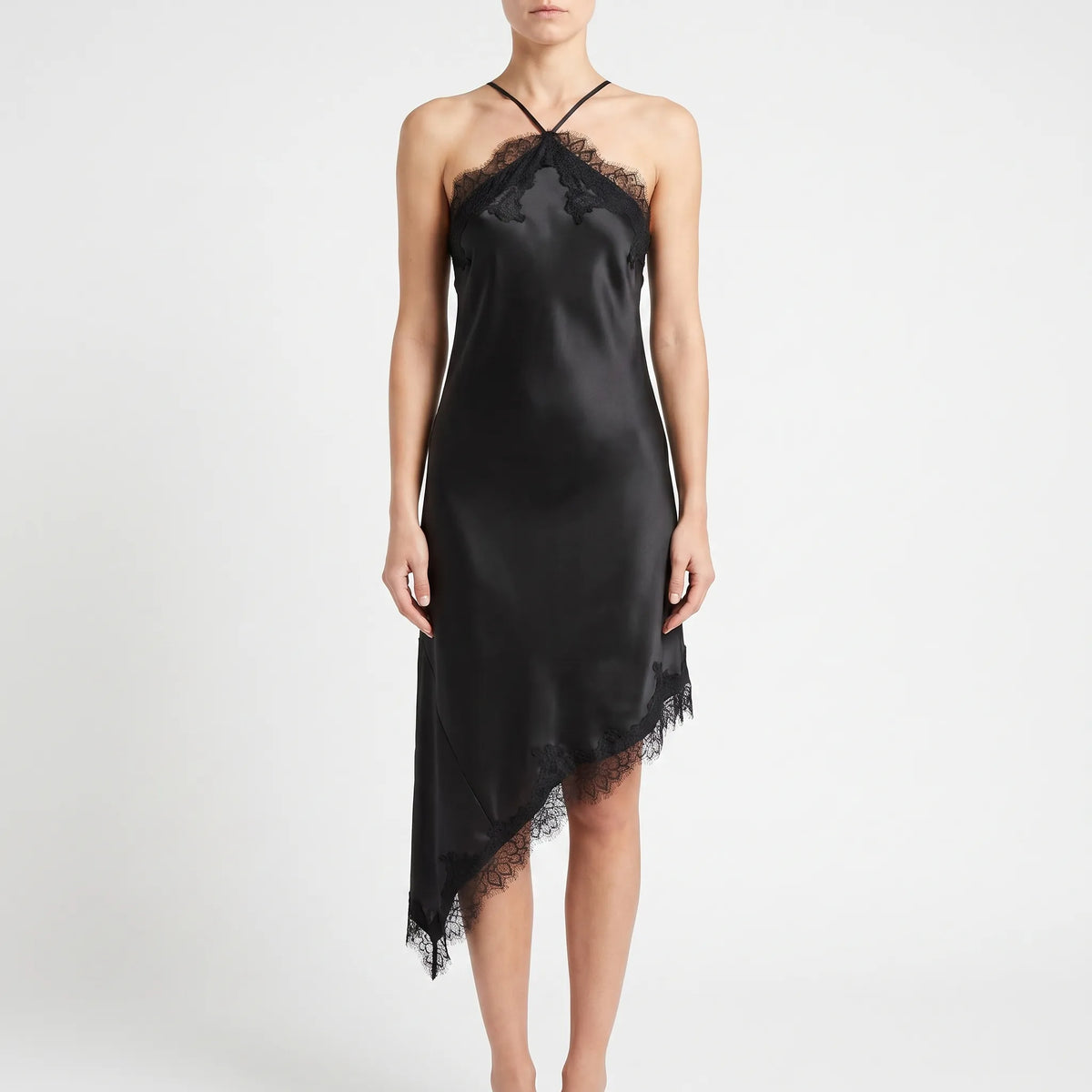 Asymmetrische midi-slipdress – Noor