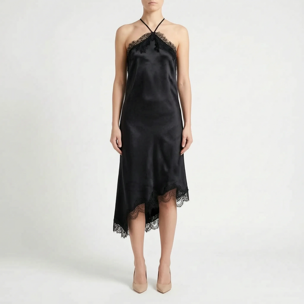 Asymmetrische midi-slipdress – Noor