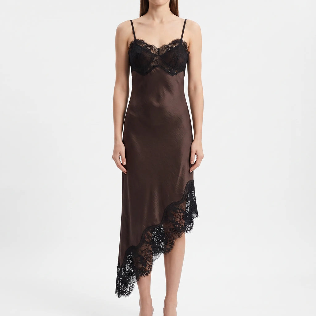 Asymmetrische midi-slipdress – Liva