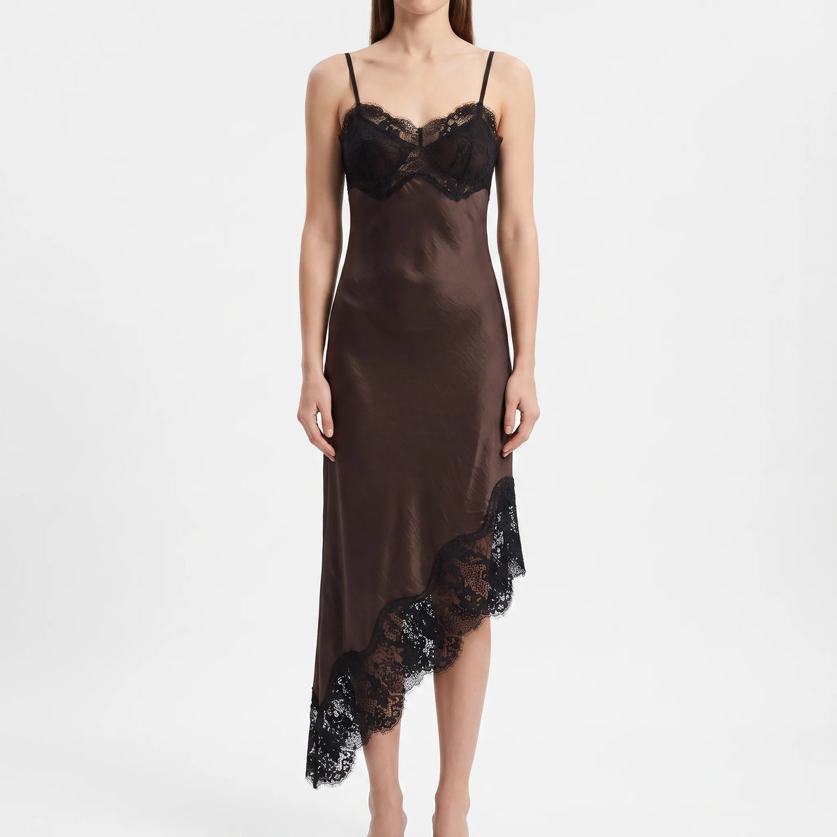 Asymmetrische midi-slipdress – Liva