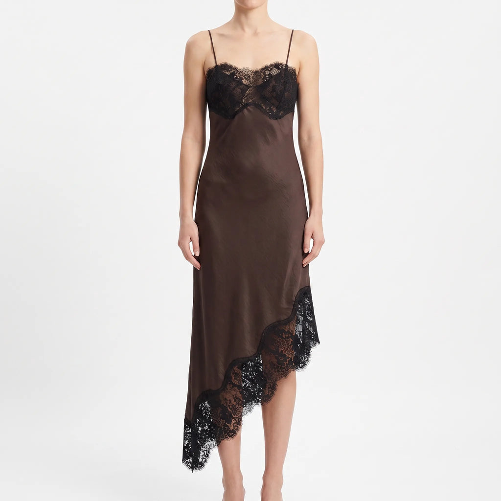 Asymmetrische midi-slipdress – Liva