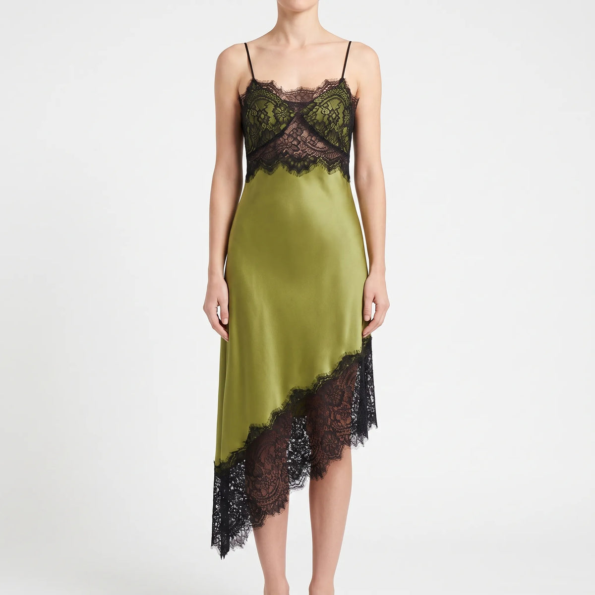 Asymmetrische midi-slipdress – Liva