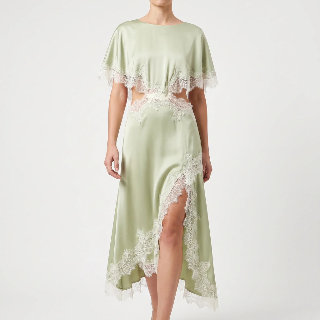 Asymmetrische midi feestjurk
