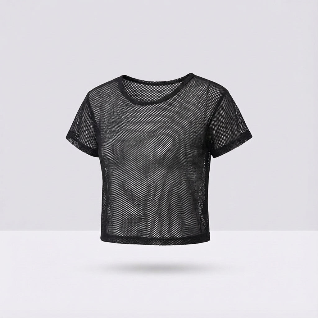 Ademend sporttops van net