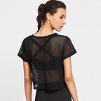 Ademend sporttops van net