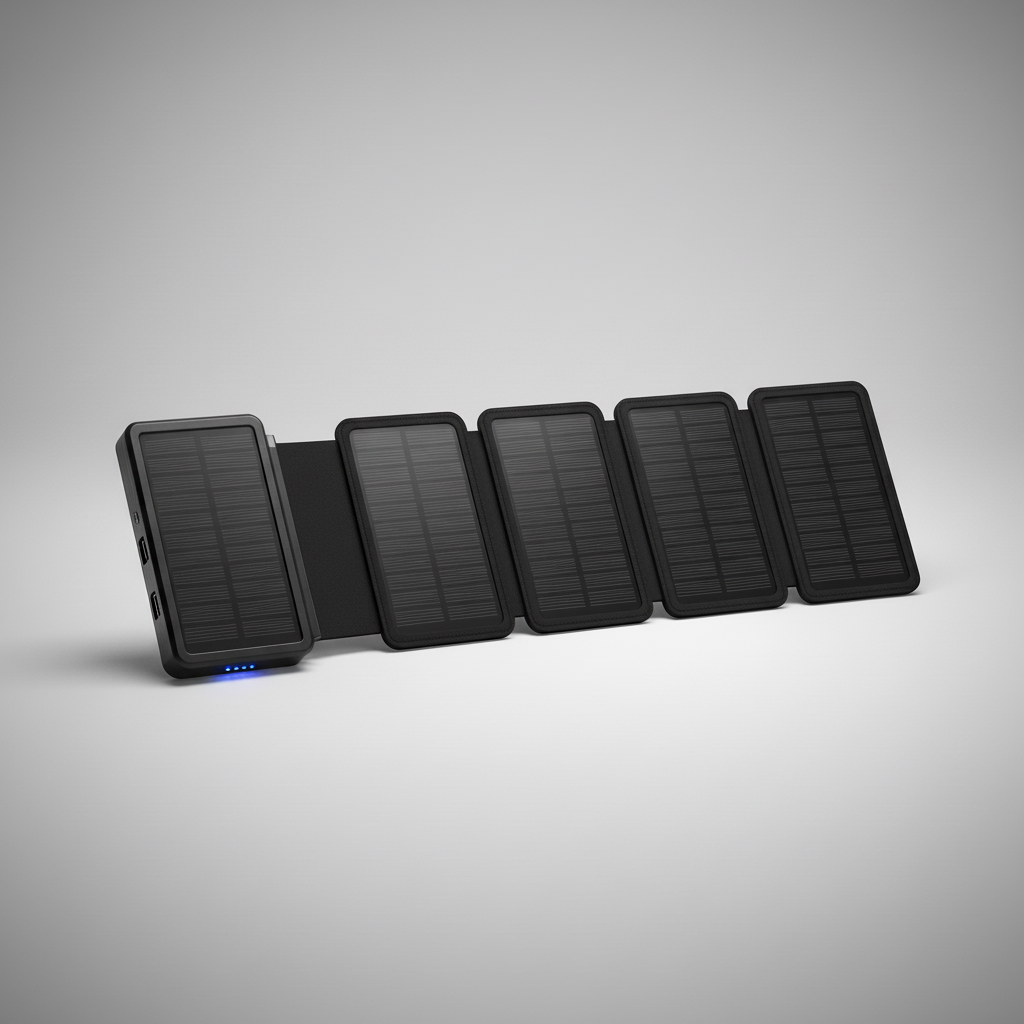 Opvouwbare zonne-energie powerbank kunststof — afbeelding 5