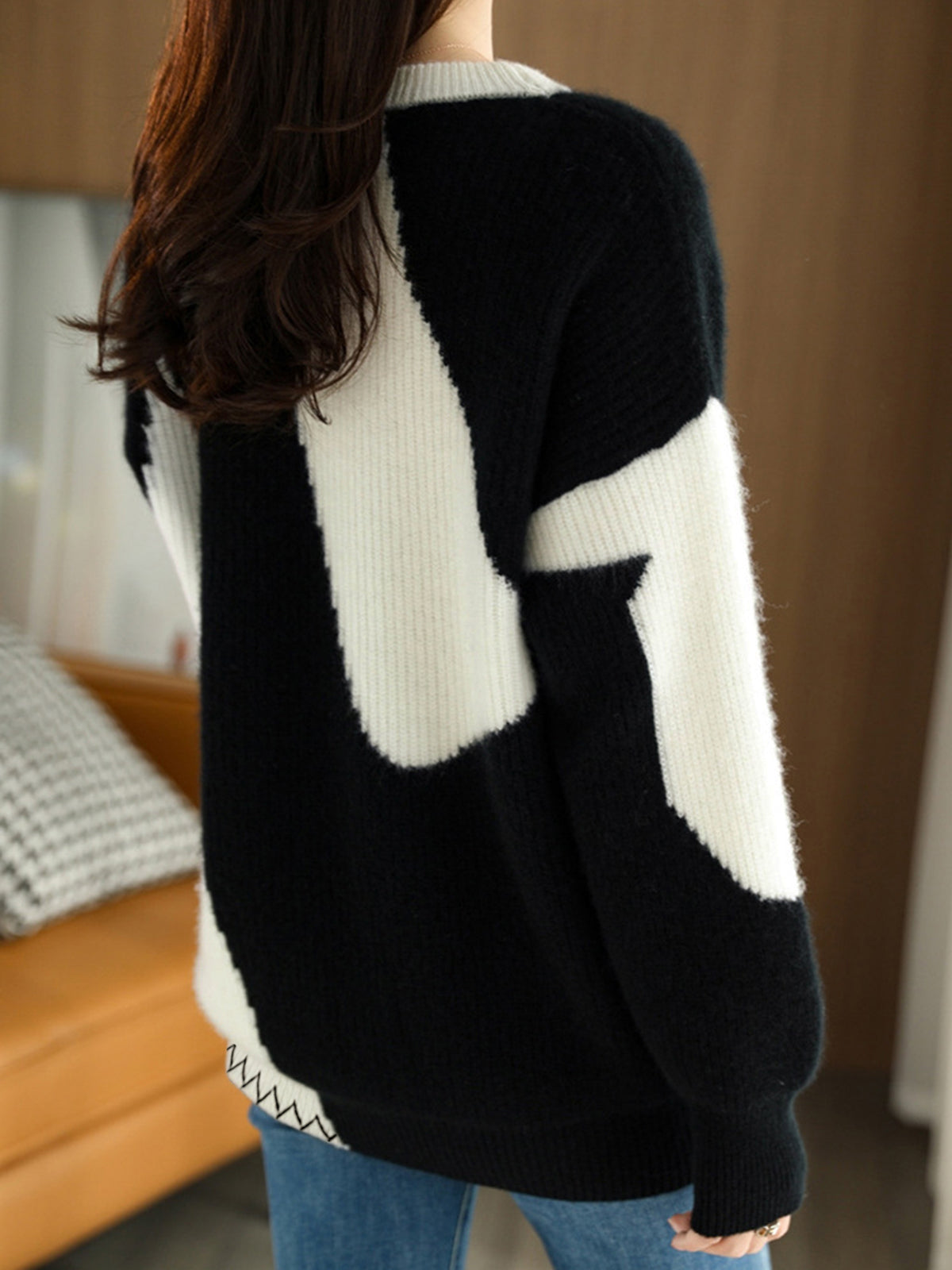 Oversized zebra print trui voor dames