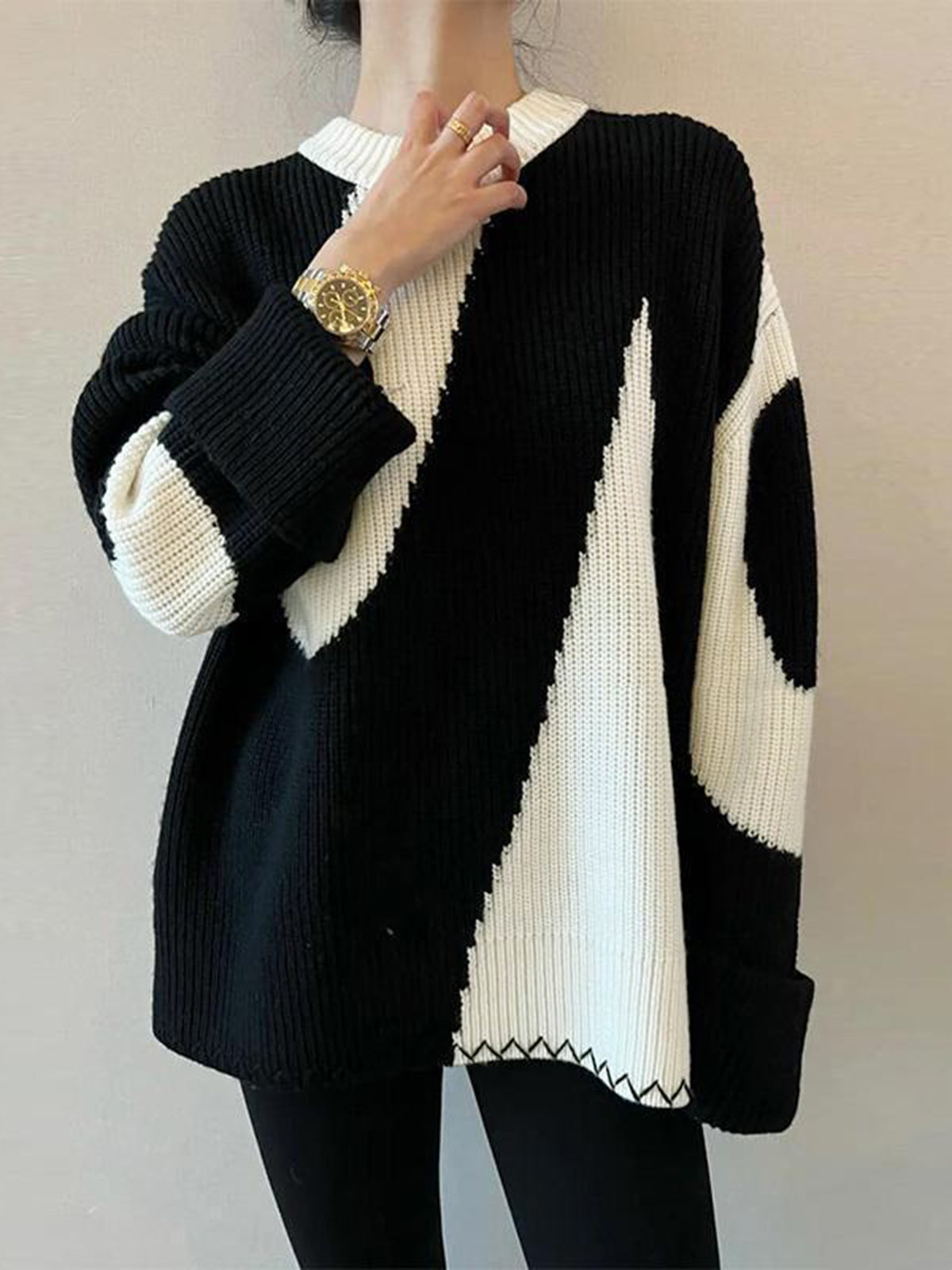 Oversized zebra print trui voor dames