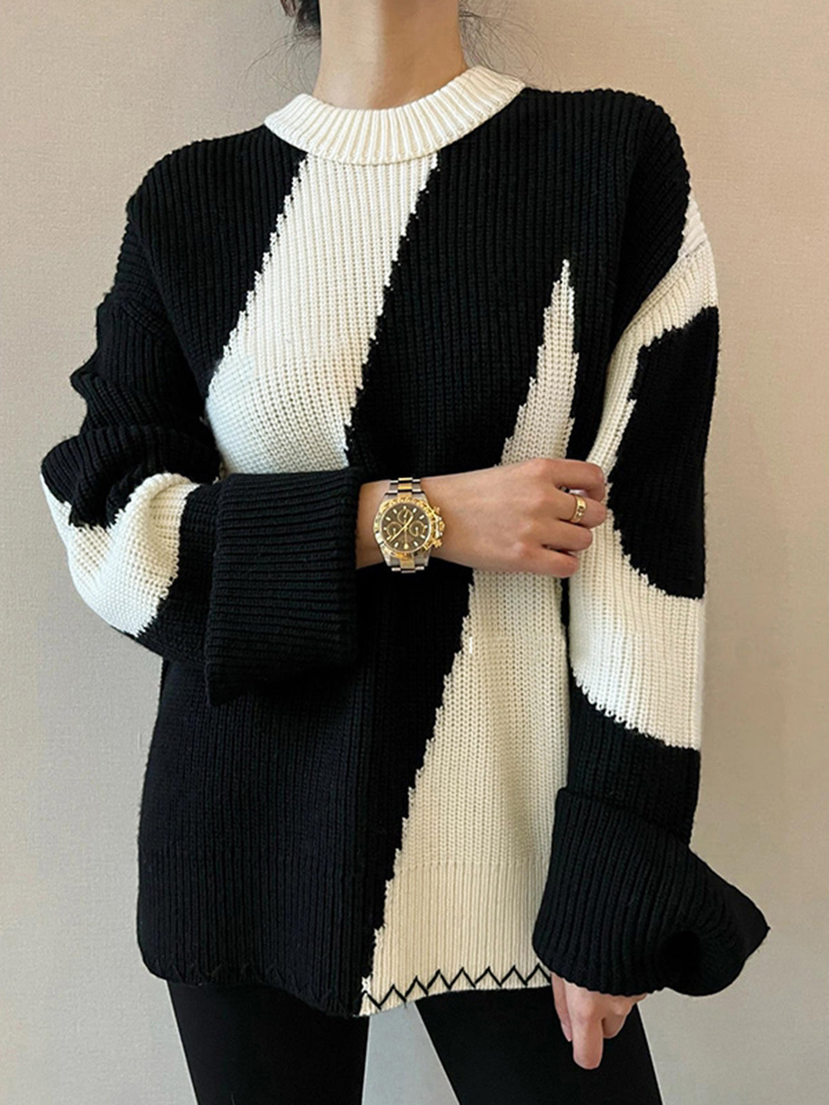 Oversized zebra print trui voor dames